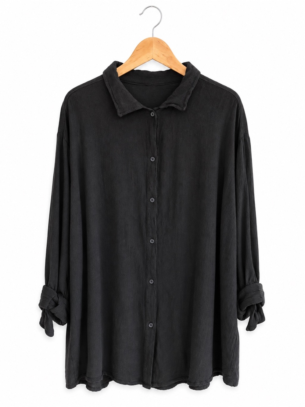 Joe Fresh Black Lightweight Viscose Long Sleeve Beach Cover-Up Dress Size 1X